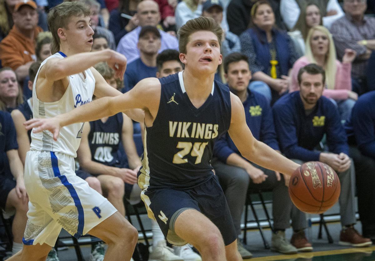 Middleton’s Cash Cowdery finds an open lane to the basket during last year’s state tournament at Borah High.