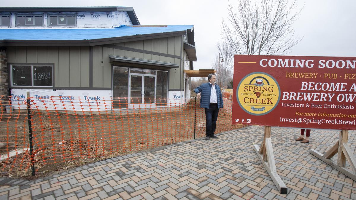 Dan Richter, managing partner of Avimor, stands in front of a new brewery, which will open in the spring in the community’s center. He needs more houses — and people — before he can continue to add more commercial spaces to Avimor’s “village center.”