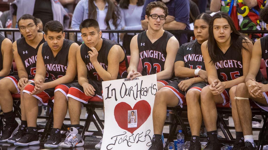 Lakeside remembers teammate Tyler Ambro, who died just before the season started. Lakeside finished the season 24-0 and won the 1A Division II boys basketball state championship Saturday at the Ford Idaho Center.