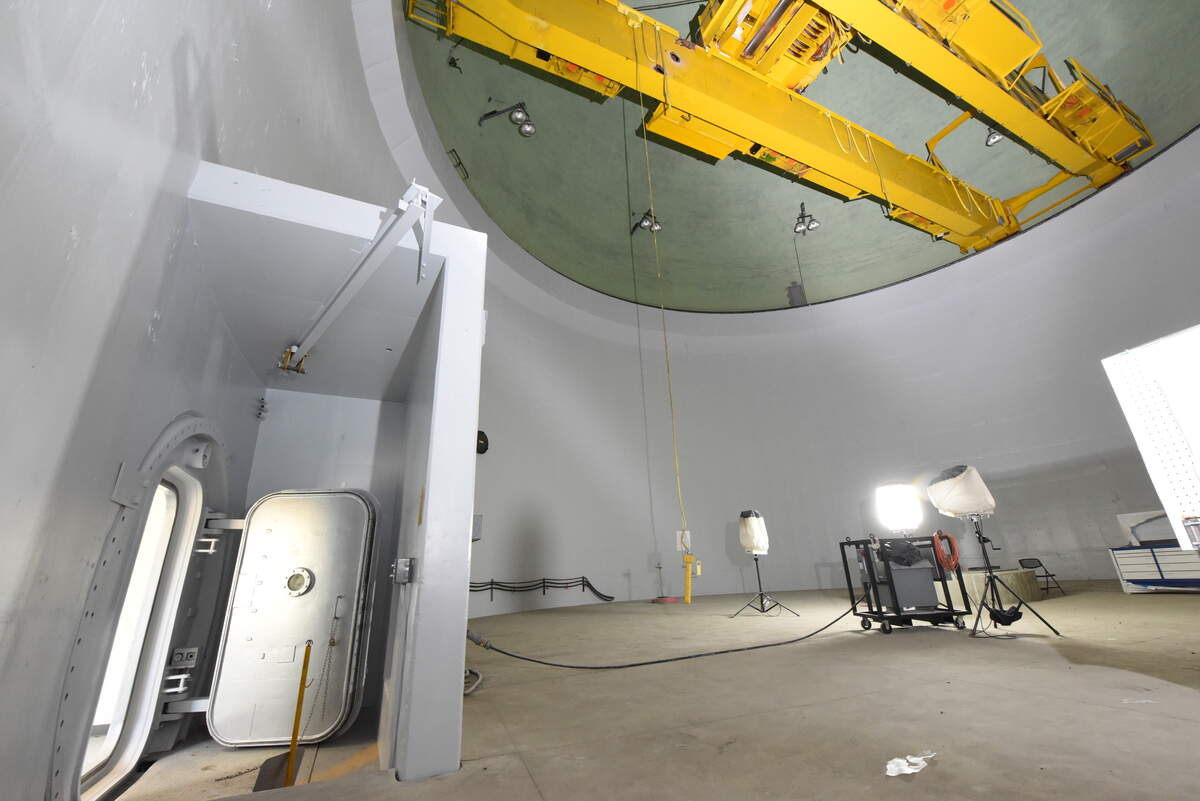 Inside the NRIC DOME at INL, where advanced nuclear reactors like Antares Nuclear’s Mark-0 are tested.