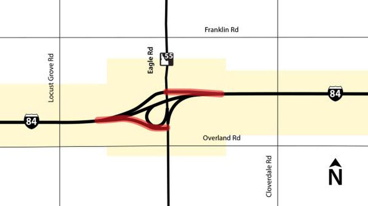 The Idaho Transportation Department will be closing the Eagle Road off-ramps next week.