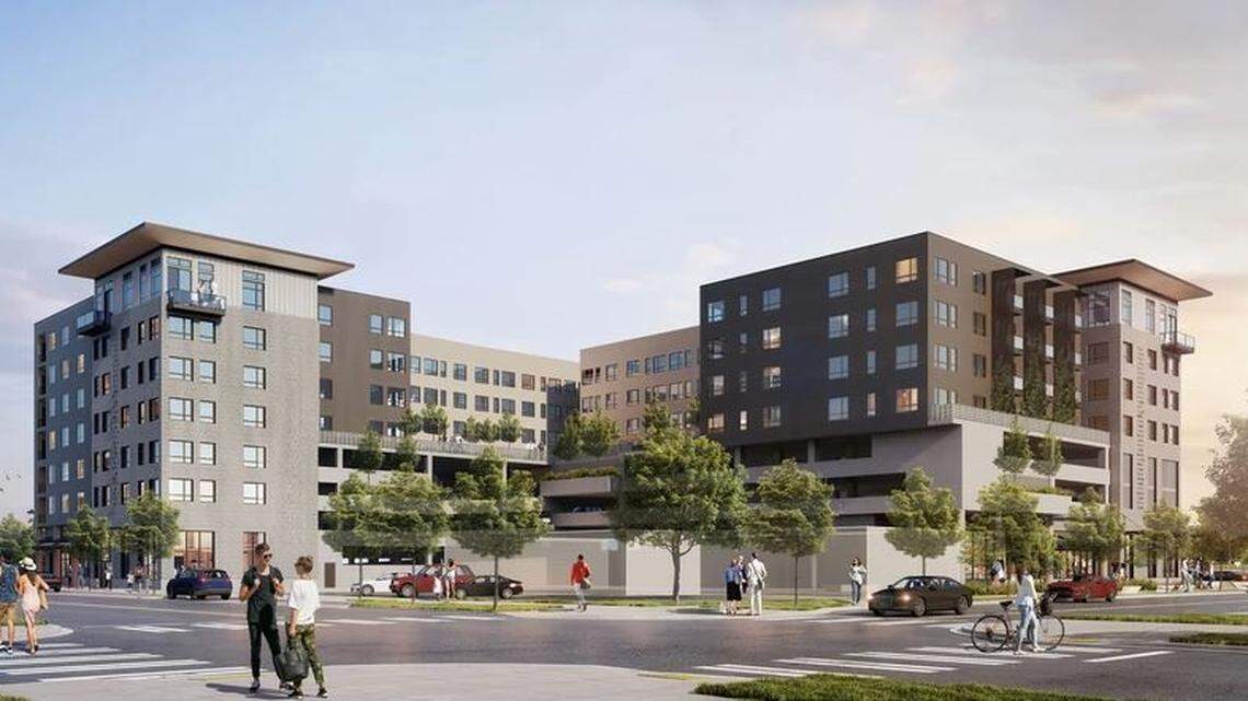 The 3rd and Myrtle building by River Caddis Development will be located a block south of the Ada County Courthouse and across the street from WinCo Foods.