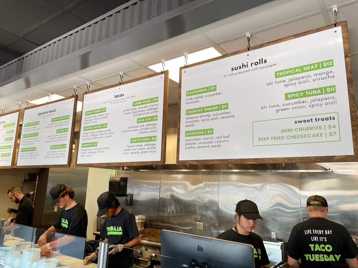 After ordering at the counter, food is brought to your table at Zen Baja.