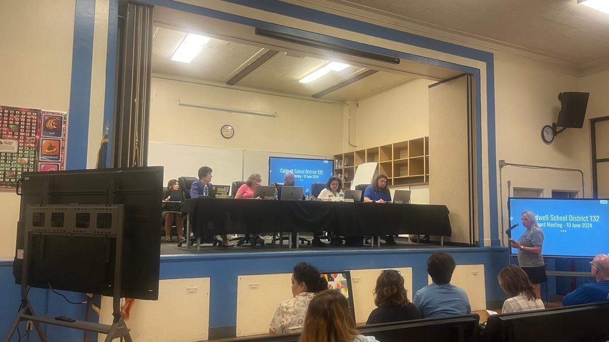 The Caldwell school board met at Lincoln Elementary School to discuss its budget for the 2024-2025 school year, which includes cuts after voters rejected a supplemental levy.
