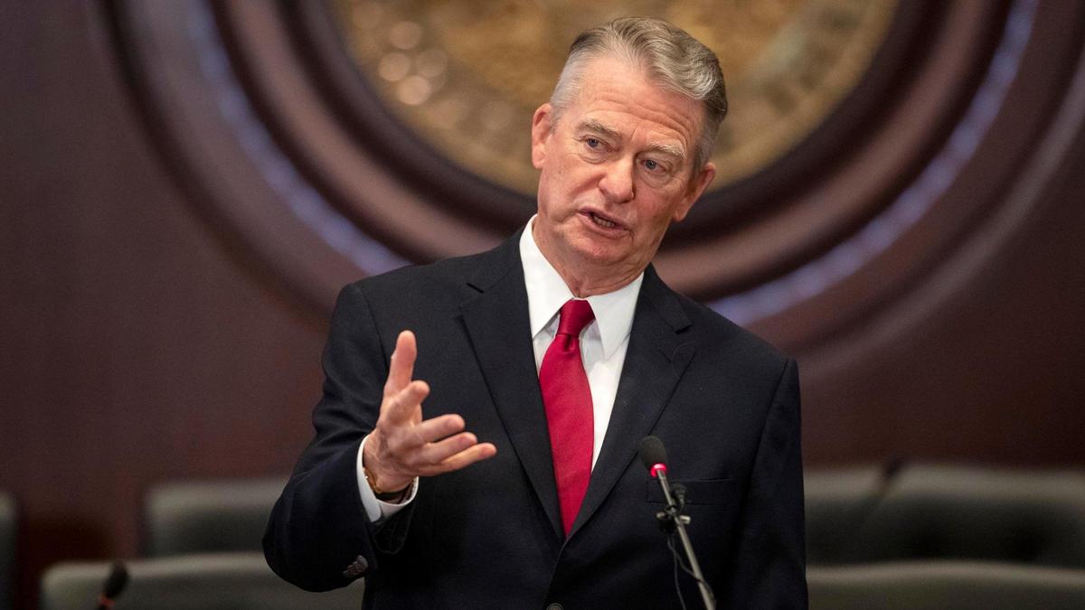 Gov. Brad Little keeps Idaho in Stage 4 of his plan to reopen the state during the coronavirus pandemic. His update was announced at a press conference in the Lincoln Auditorium of the Statehouse Thursday, Sept. 3, 2020 in Boise.