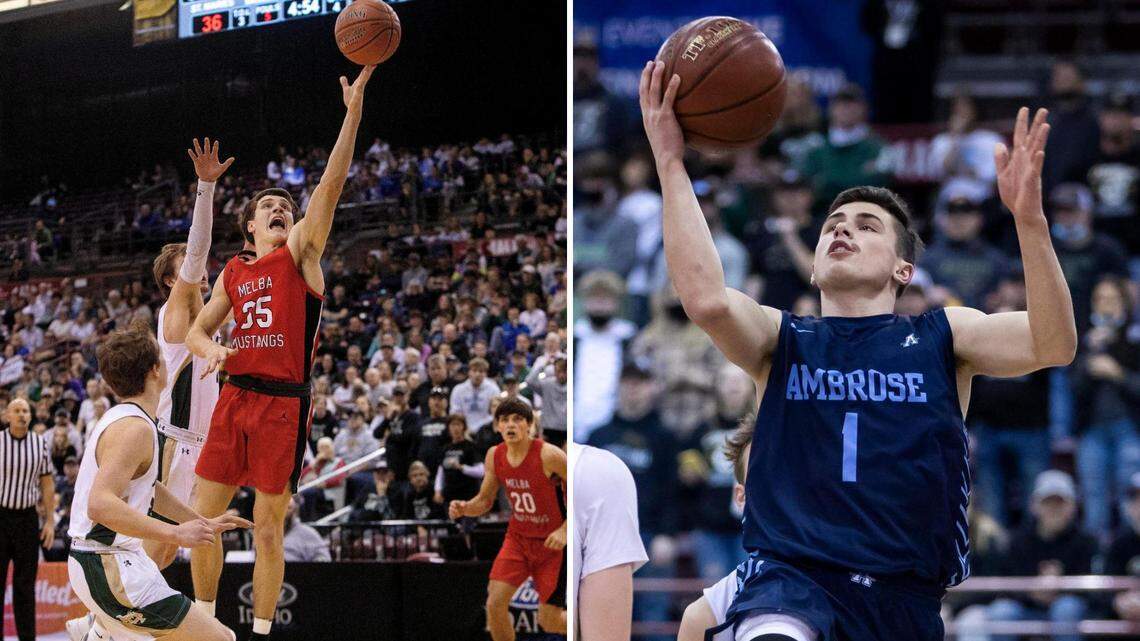 Melba’s Joe Reiber, left, and Ambrose’s Johny Sugarman were voted the co-players of the year in the 2A Western Idaho Conference by the league’s coaches.
