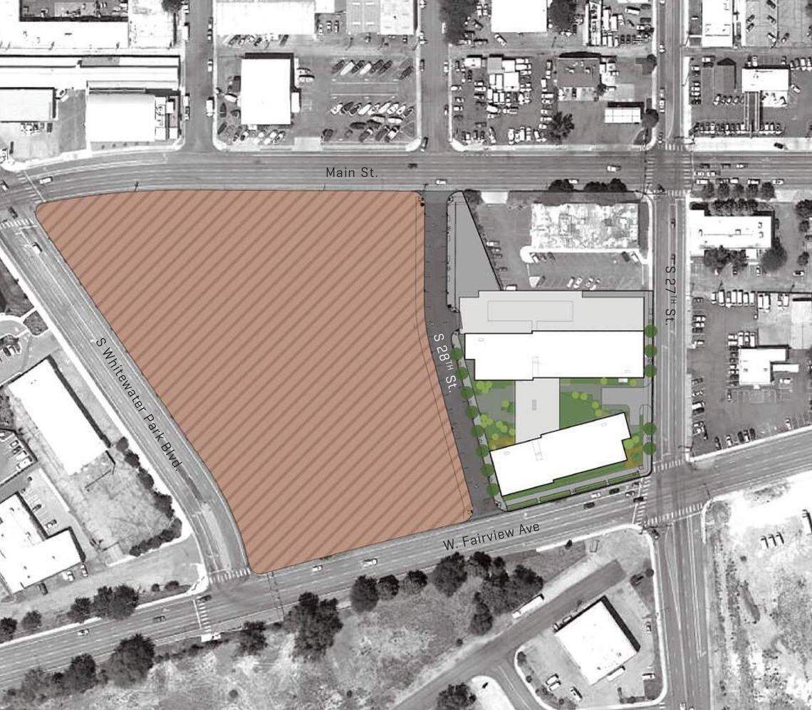 Roundhouse’s site plan shows two buildings planned for at 27th Street and West Fairview Avenue as well as an extension of 28th Street and land for future phases of the Whitewater project. Construction is expected to begin in late 2022 and be completed in mid-2024.