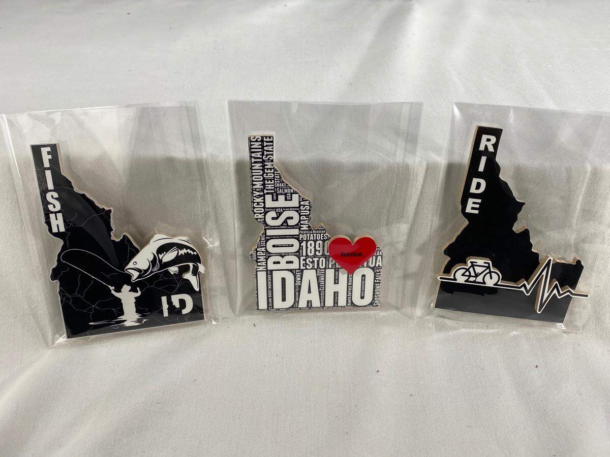 These delightful Idaho shaped ornaments and magnets from Action Images make great stocking stuffers, says gifter Sandy Anderson.