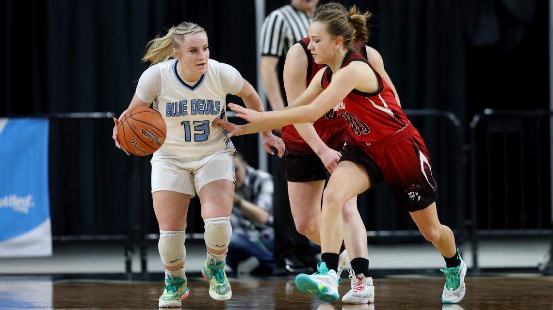 Dietrich senior Hailey Astle, left, was voted the 1A Division II All-Idaho Player of the Year by the state’s coaches.