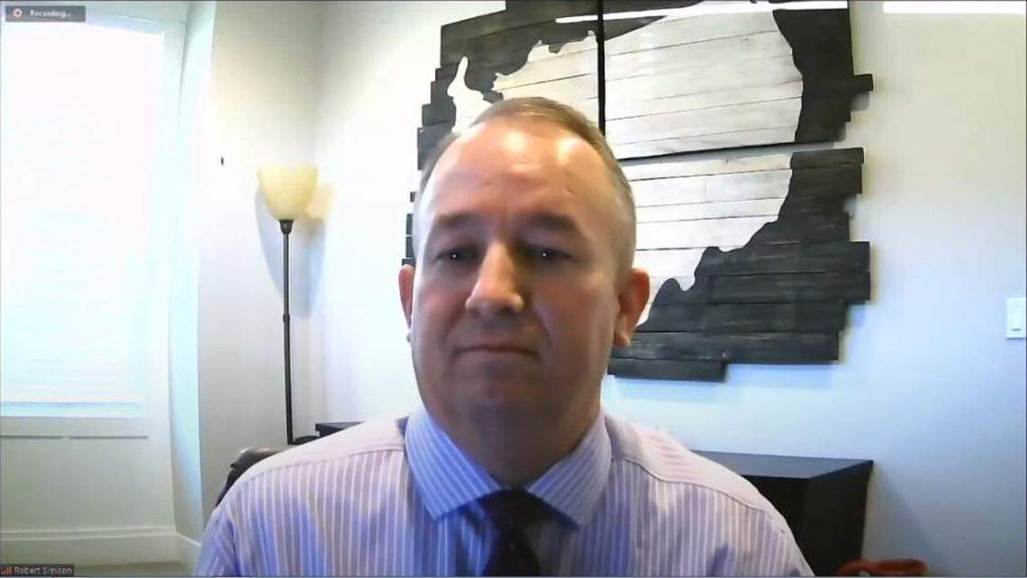 Meridian Mayor Robert Simison voiced displeasure with the roundabout at Eagle and Amity roads during this joint Zoom meeting Oct. 22 of the Ada County Highway District Commission and the Meridian City Council. ACHD planned to award a construction contract the following week. “Frankly, I would like to see a delay,” Simison said.