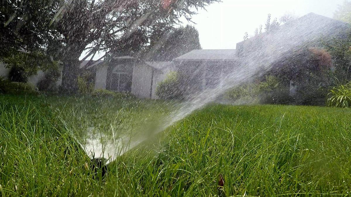 Automated sprinkler systems keep homeowners’ lawns green.