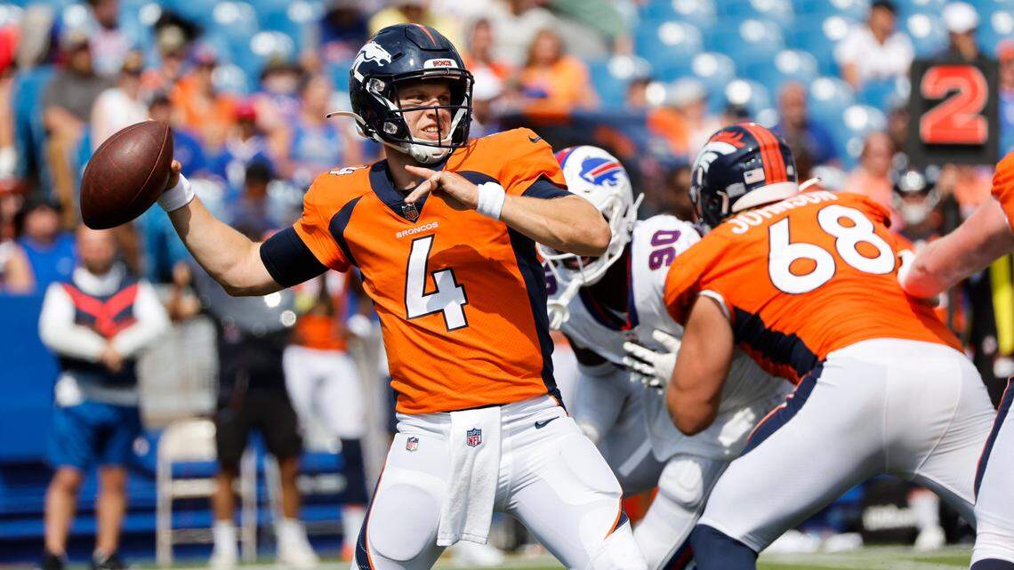 Former Boise State quarterback Brett Rypien completed 22-of-26 passes for 191 yards and a touchdown Saturday in the Denver Broncos’ 42-15 preseason loss to the Buffalo Bills.