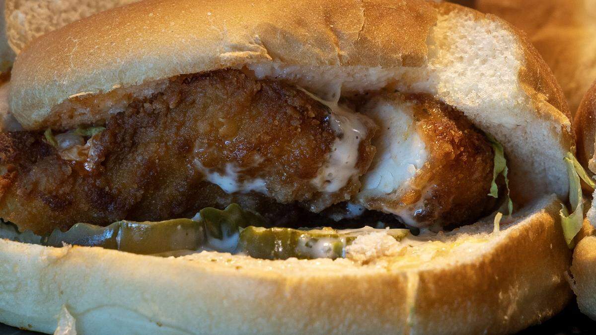 Buffalo chicken sandwich, one of 10 new food concessions on the menu at at Albertsons Stadium this coming season.