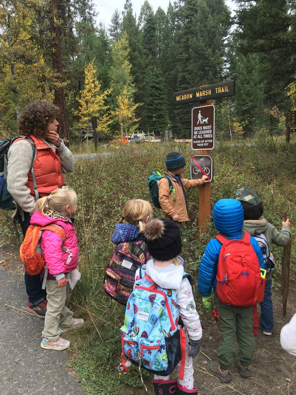 Students of Roots Forest School of McCall, Idaho, head out on a hike at Ponderosa State Park. The school, which was founded in 2015 in Ponderosa State Park, is looking for a new home after being told it can’t stay at Ponderosa after June of next year.