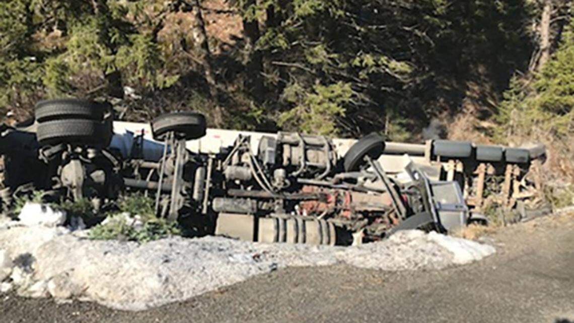 A semi-truck crash that caused a propane spill along U.S. 95, the main thoroughfare to the northern parts of Idaho, has closed the highway between New Meadows and Riggins.