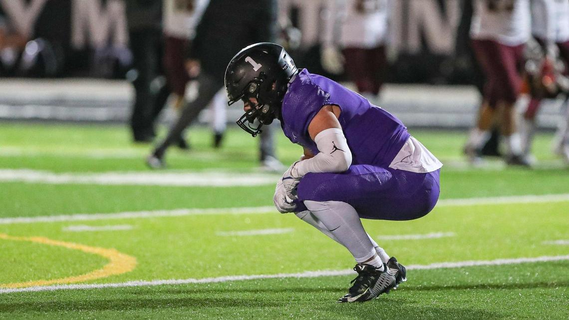 Rocky Mountain linebacker Gage Tanner takes in a tough 34-27 loss to Rigby in the 5A state semifinals Friday in Meridian.