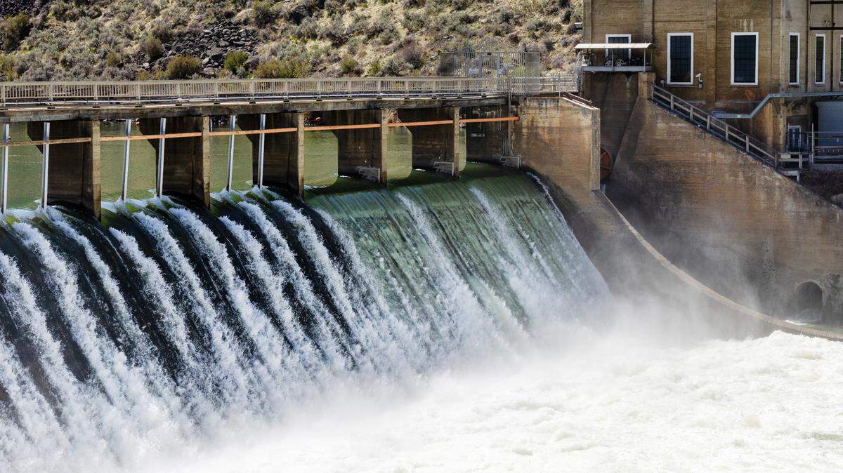 Water flows through the Boise River Diversion Dam just west of Lucky Peak in late April. Lucky Peak and the two other reservoirs for the Boise Basin system are at 97% capacity.