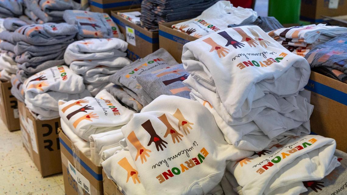 Orders for shirts and hoodies have flooded the print shop since the West Ada School District said a poster with the same slogan violated policy and would have to be taken down.