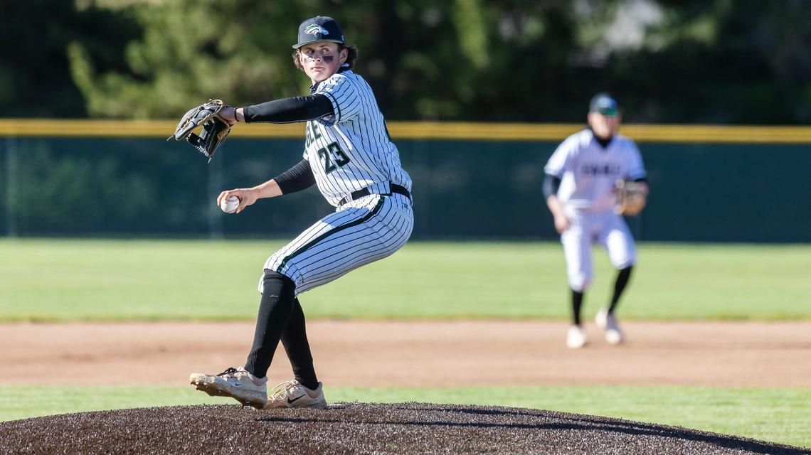Eagle sophomore Caleb Zawadzki threw a three-hit shutout to lead the Mustangs to a 3-0 win over Middleton in Game 2 of the 5A District Three baseball championship series Wednesday at Eagle. A decisive Game 3 is Wednesday in Middleton.