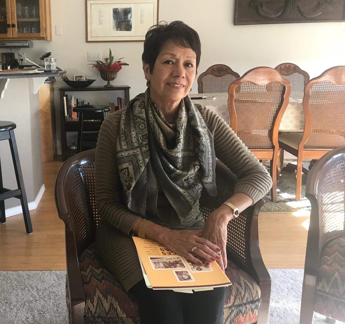 Ana Maria Nevárez-Schactell, seated in her Boise home on Nov. 22, 2019, says she is an “amateur historian” of Latino history in Idaho. Nevárez-Schactell is the editor of “Nuestros Corridos: Latinos in Idaho” and is the project director of the Idaho Corrido Music Project, which preserves Idaho Latino history through song.