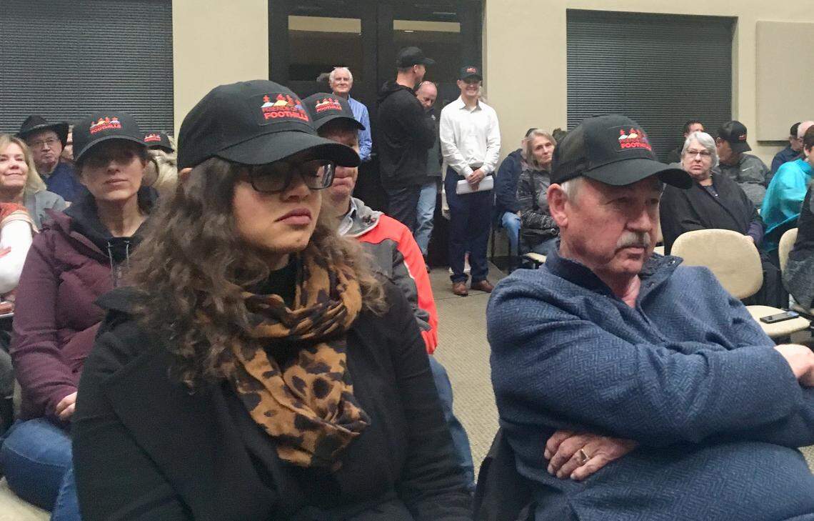 Avimor’s supporters wore these “Friends of the Foothills” hats at a public hearing on Monday night. They were meant to demonstrate Avimor’s dedication the trails systems in its planned community.