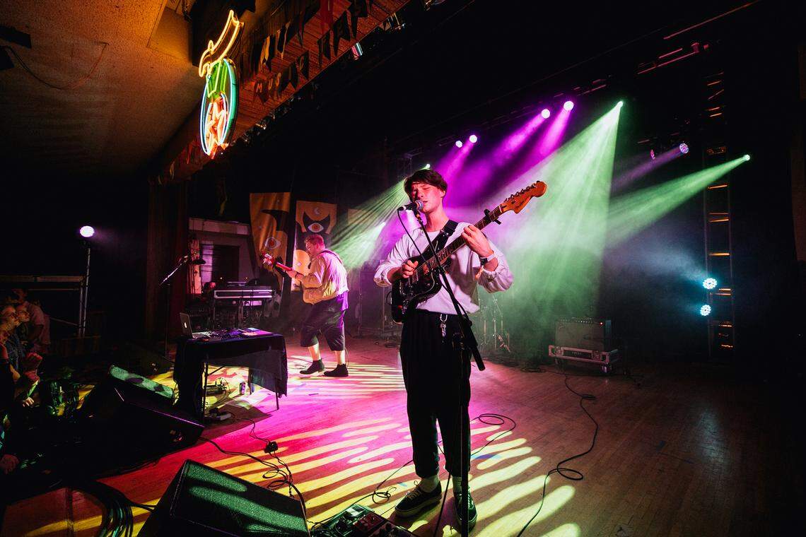 Audun Laading and Stephen Fitzpatrick of British band Her’s performed at El Korah Shrine in Downtown Boise during the 2019 Treefort Music Fest. Six days later, Laading, Fitzpatrick and their manager were killed after their van was struck head-on by a wrong-way driver after a show in Phoenix.
