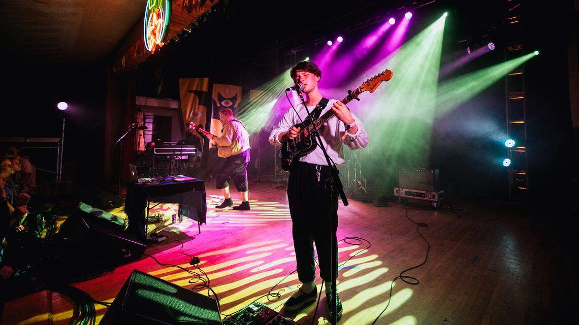 Audun Laading and Stephen Fitzpatrick of Her’s, performing March 21 at El Korah Shrine in Downtown Boise during Treefort Music Fest.