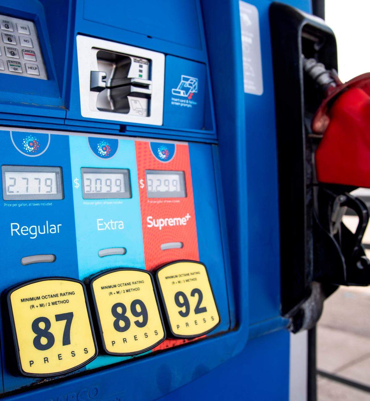 The prices shown in this 2022 photograph are a cause of the Russian-Ukraine war that set record high gasoline prices across the nation. The ongoing conflict in the Middle East has gas prices soaring near those record costs.