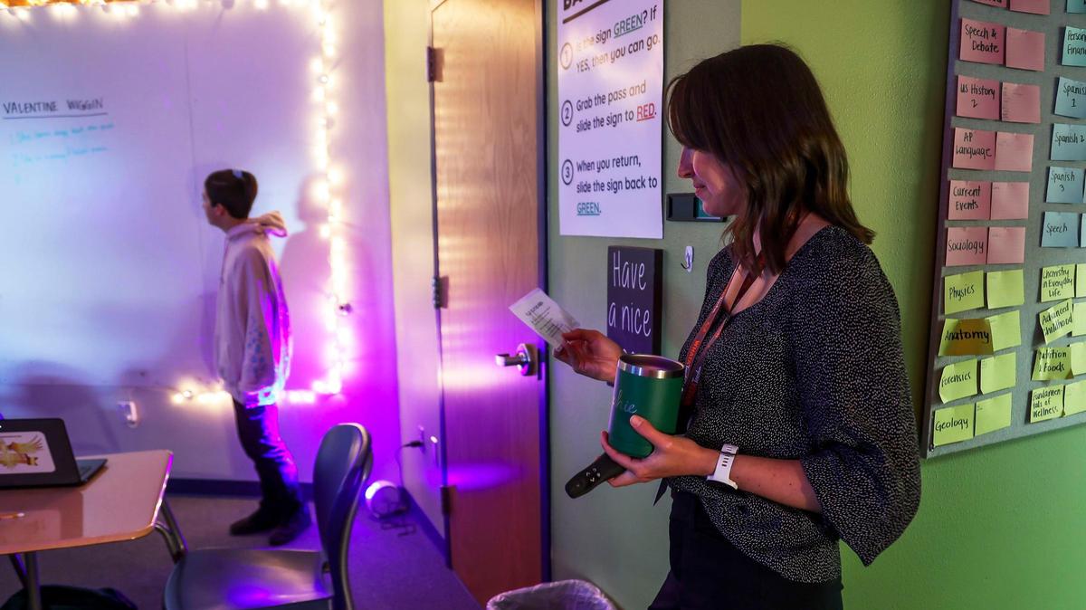 With dimmed lights and star patterns projected onto the ceiling, Nampa High educator Sophie Stokes immerses her ninth grade English students in Orsen Scott Card’s futuristic sci-fi novel Ender’s Game.