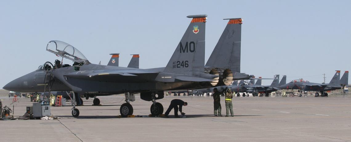 Under a new agreement between the U.S. and Qatar, pilots and other military personnel from the Middle East nation are expected to arrive at Mountain Home Air Force Base south of Boise to train on F-15s as soon as 2030. They’ll learn how to maintain the fighter jets like these U.S. service members in 2005.