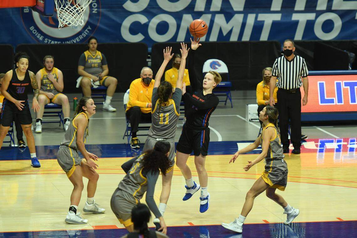 Freshman guard Anna Ostlie had nine points in 13 minutes off the bench as Boise State held off Wyoming 68-62 on Wednesday at ExtraMile Arena.