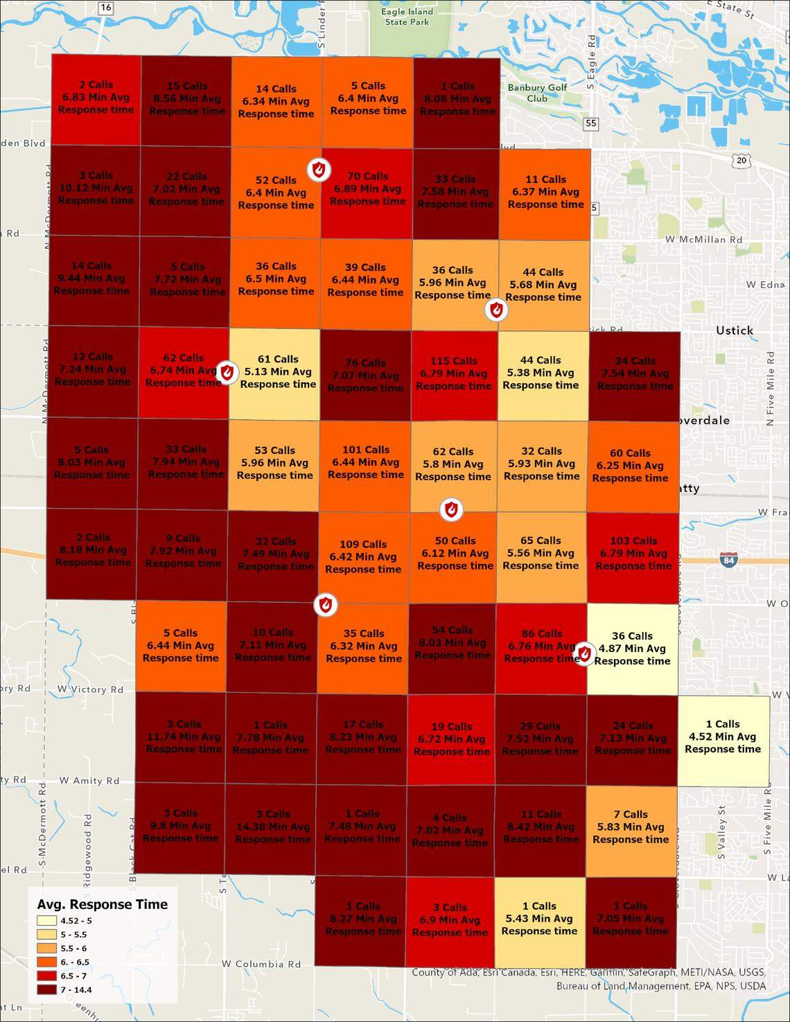 Most of the city of Meridian does not recieve the response times from fire and EMS that are required by the Meridian City Council