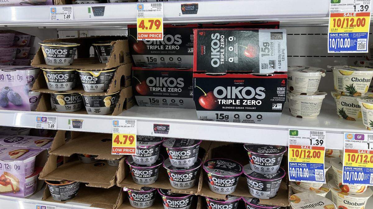 Brands of yogurt on display Thursday at a Boise supermarket.