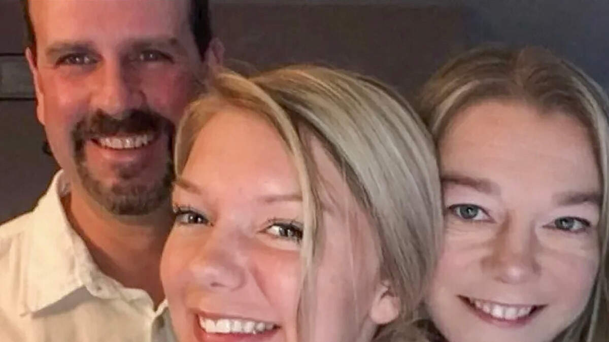Madison Mogen, center, was one of the four University of Idaho students killed at an off-campus house in November 2022. She was raised by her parents, stepfather Scott Laramie, left, and Karen Laramie, in Coeur d’Alene.