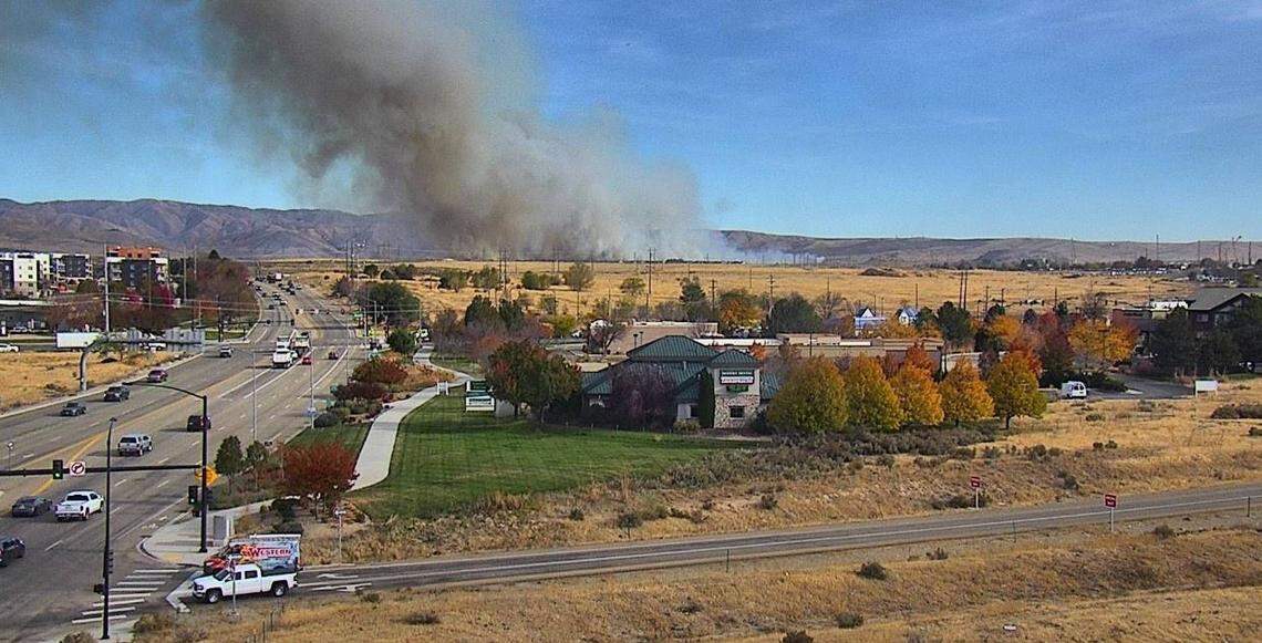 The Leeds Fire was moving toward homes in between the Boise River and Interstate 84 in Ada County.