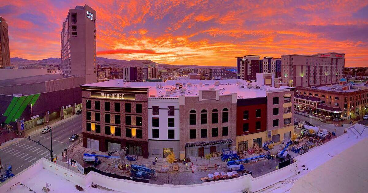 In this photo posted to social media in November 2021, The Warehouse Food Hall is shown preparing for a 2022 opening.