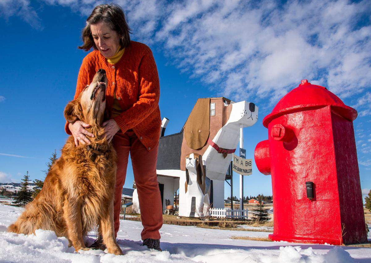 Frances Conklin is the co-owner of Dog Bark Park in Cottonwood with her husband Dennis Sullivan. It is Dennis whose woodworking talents created the giant beagle-shaped bed-and-breakfast lodge and surrounding whimsy.