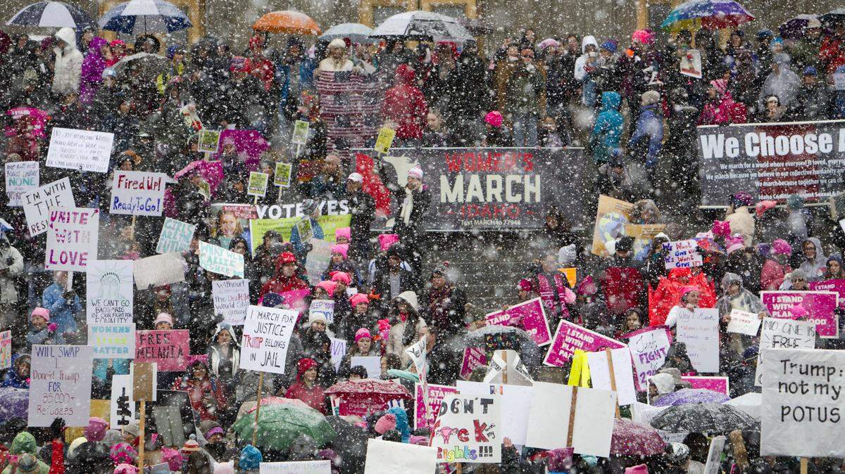 2017: Nearly 5,000 people joined the Women’s March on Idaho in Downtown Boise on Saturday, Jan. 21, 2017, joining marches and rallies throughout the country.