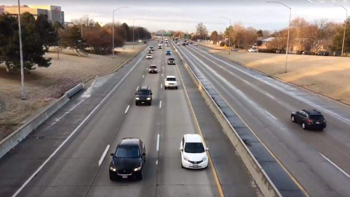 Commutes are faster now that many workers have been ordered to work from home during the coronavirus pandemic. These motorists are part of the inbound morning commute on the I-184 Connector approaching the Curtis Road overpass.