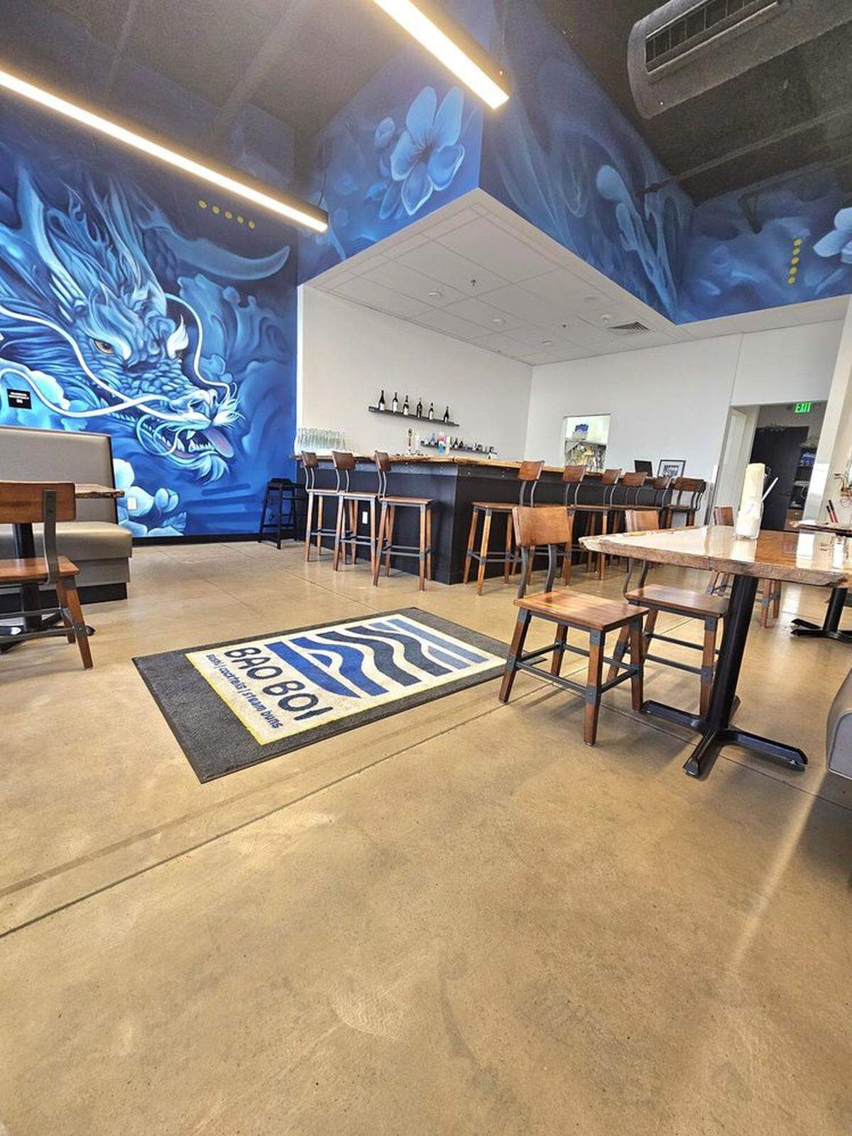 Bao Boi offers a stylish interior at its Garden City restaurant at The Boardwalk apartments.