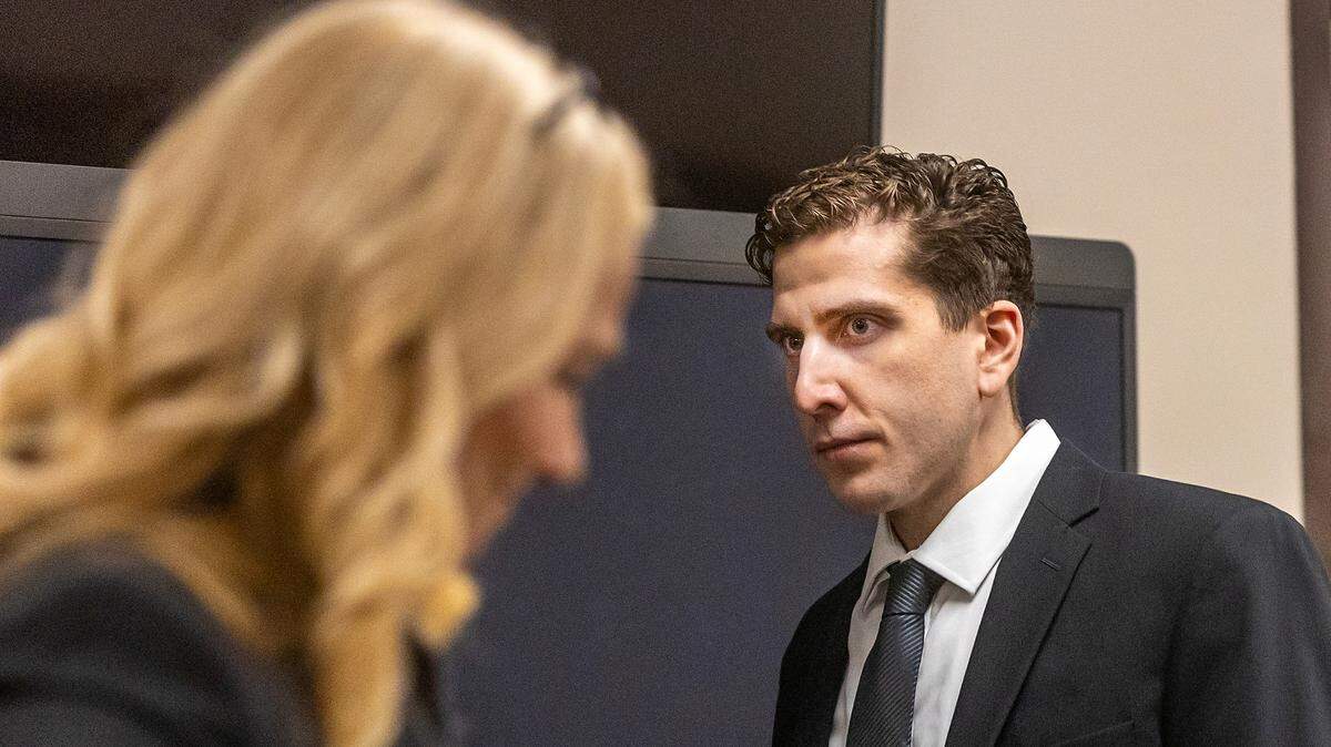 Bryan Kohberger arrives in court Tuesday in Moscow with attorney Anne Taylor. The defense is trying to gain access to investigative information from prosecutors that was used in Kohberger’s arrest.