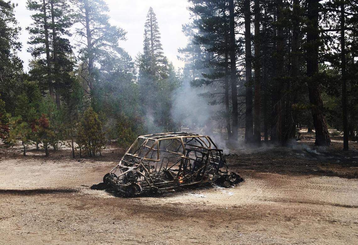 A photo provided by the Eisenberg, Cutt, Kendell & Olson law firm shows an RZR after a fire was extinguished.
