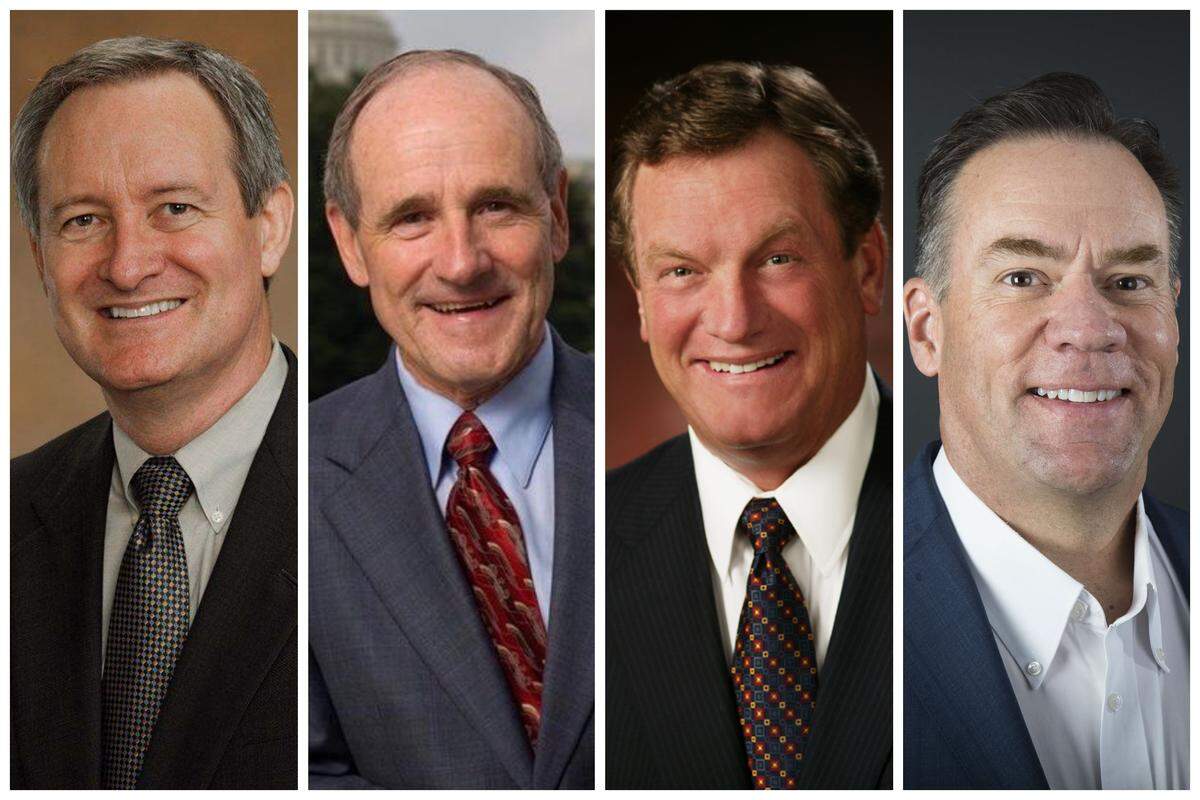 Idaho’s Congressional delegation, from left to right, is made up of Sen. Mike Crapo, Sen. Jim Risch, Rep. Mike Simpson and Rep. Russ Fulcher. All are Republicans.