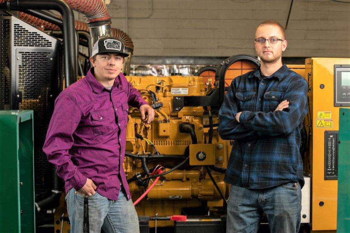 Students Tuckoda Lish, of rural Bancroft in Southeast Idaho, and Christopher Evans, of Pocatello, are on track to graduate in May from the diesel technology program at Idaho State University’s College of Technology in Pocatello. The university plans a new building to house the 42-year-old instructional program.