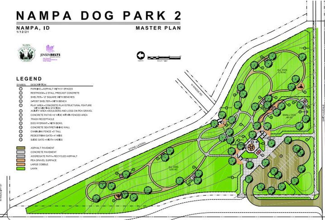 Nampa plans to build a public dog park on Smith Avenue on the city’s west side. It will include grass, trees, a shelter, restrooms and a separate area for small dogs.