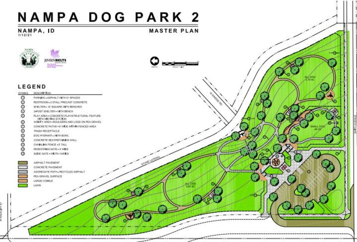 Nampa plans to build a public dog park on Smith Avenue on the city’s west side. It will include grass, trees, a shelter, restrooms and a separate area for small dogs.