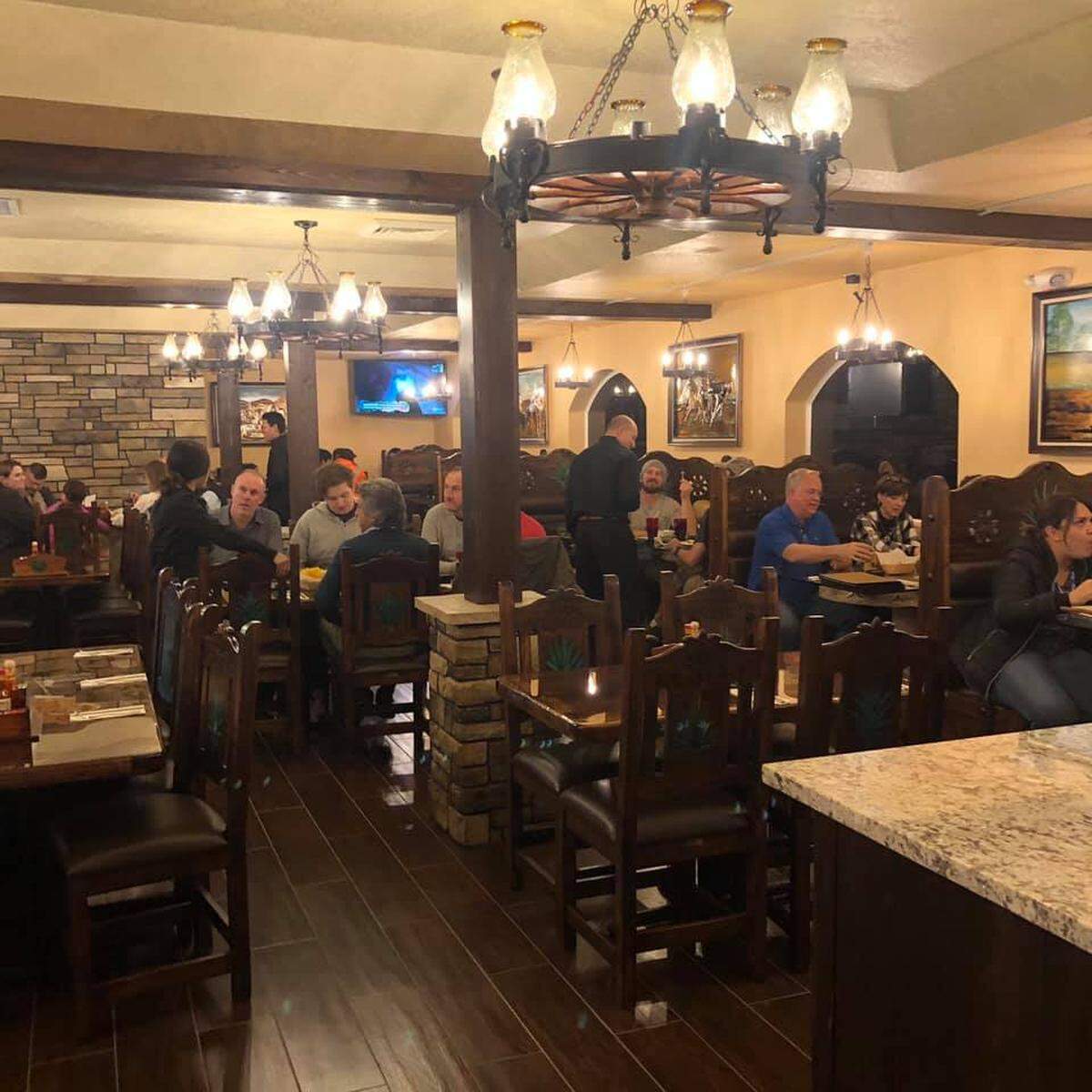 Customers dine at the new Barrigas Mexican Restaurant.