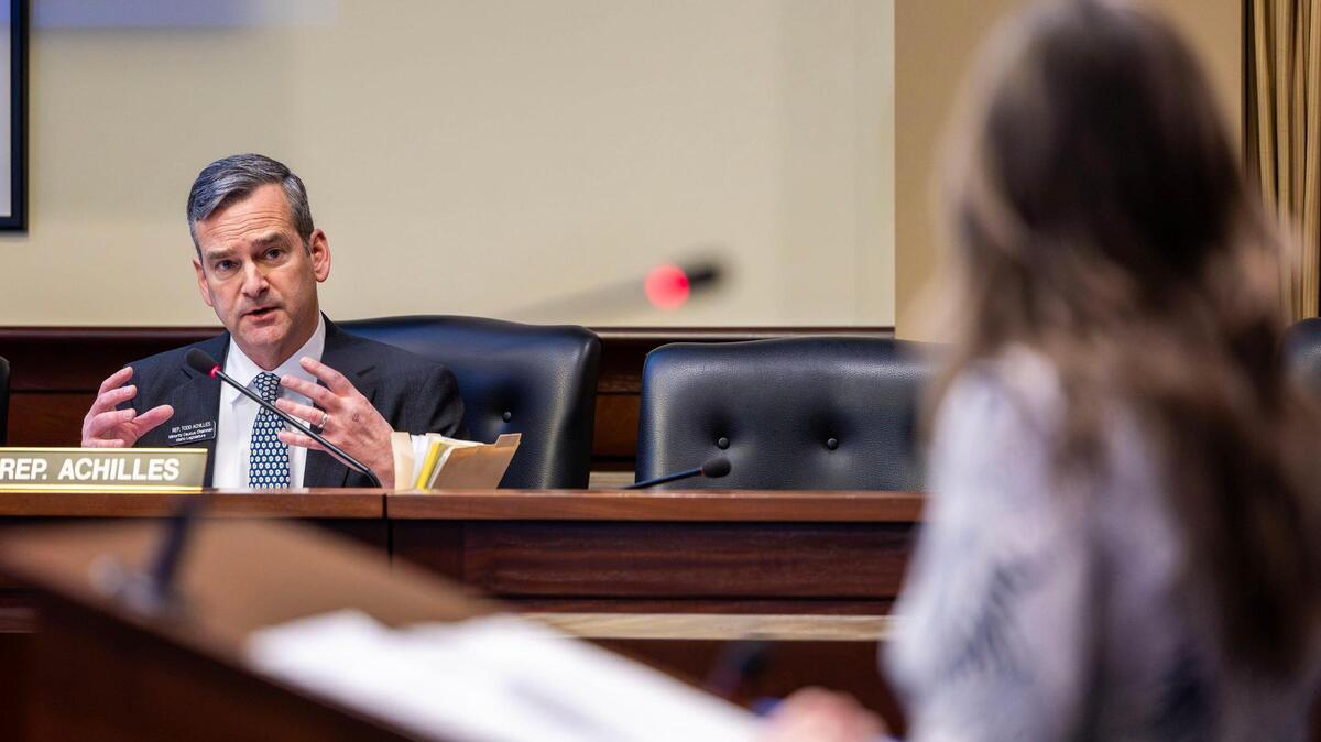 Former Idaho Rep. Todd Achilles, D-Boise, in the Idaho Legislature in January 2025.