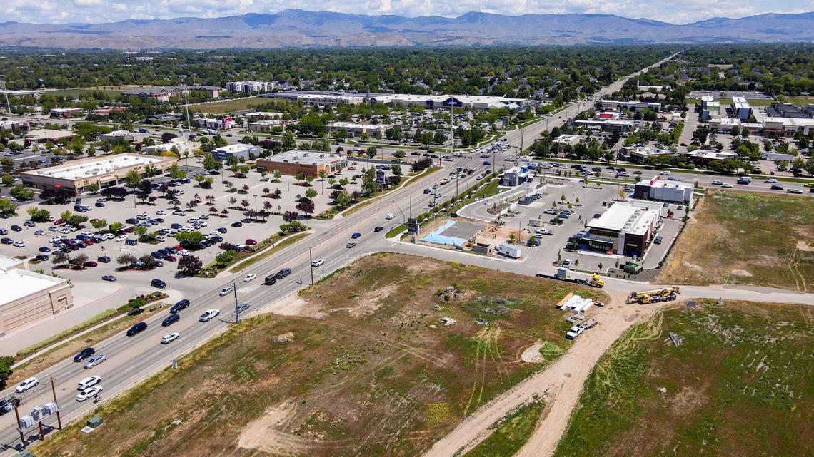 The affordable apartments slotted for the southwest corner of Ustick and Eagle roads in Meridian were designed to be arranged in five flat-roofed buildings, with one, two or three stories.