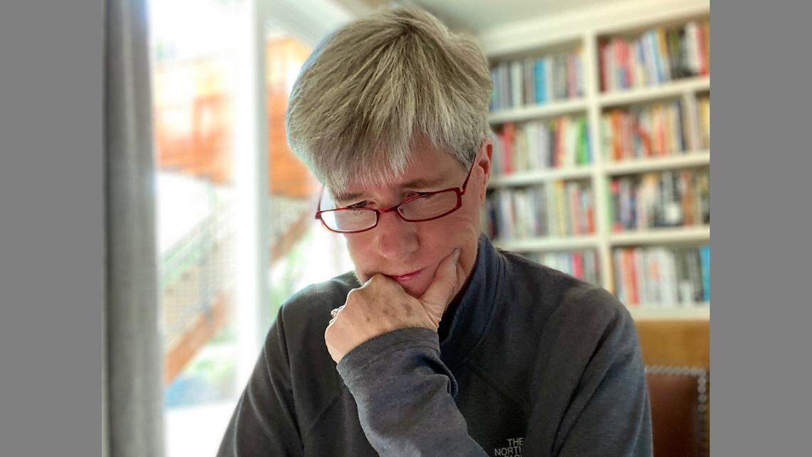 Columnist Nancy Napier working at home. Napier wants a return to casual conversations with strangers and acquaintances that the coronavirus pandemic has curtailed as we work at home, avoid large groups and maintain social distancing.